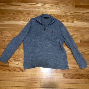 RALPH LAUREN QUARTER ZIP GREY SIZE L